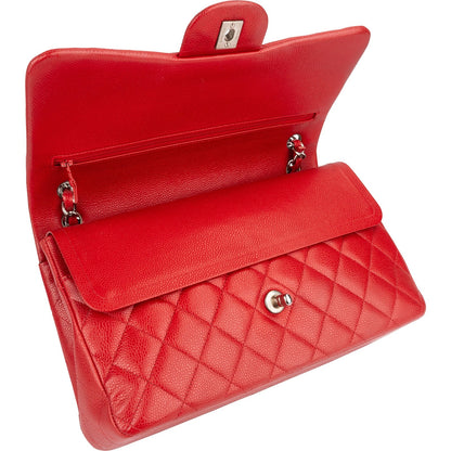Chanel Quilted Caviar Leather Jumbo Double Flap Crossbody Bag