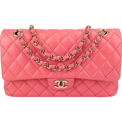 Chanel Quilted Lambskin Gold Medium Double Flap Shoulder Bag