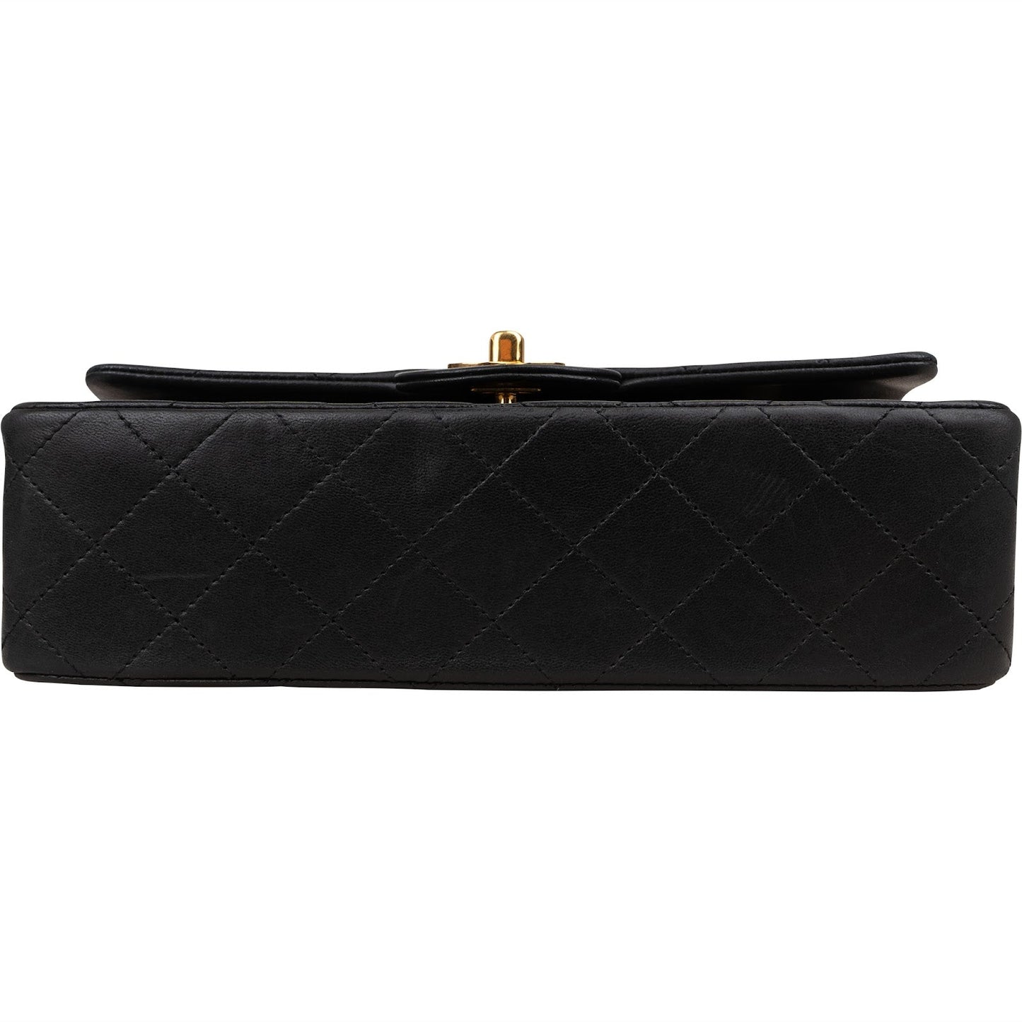 Chanel Quilted Lambskin Small 24K Gold Double Flap Shoulder Bag