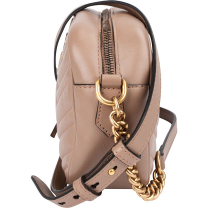 Gucci Chevron Leather GG Marmont Medium Crossbody Bag