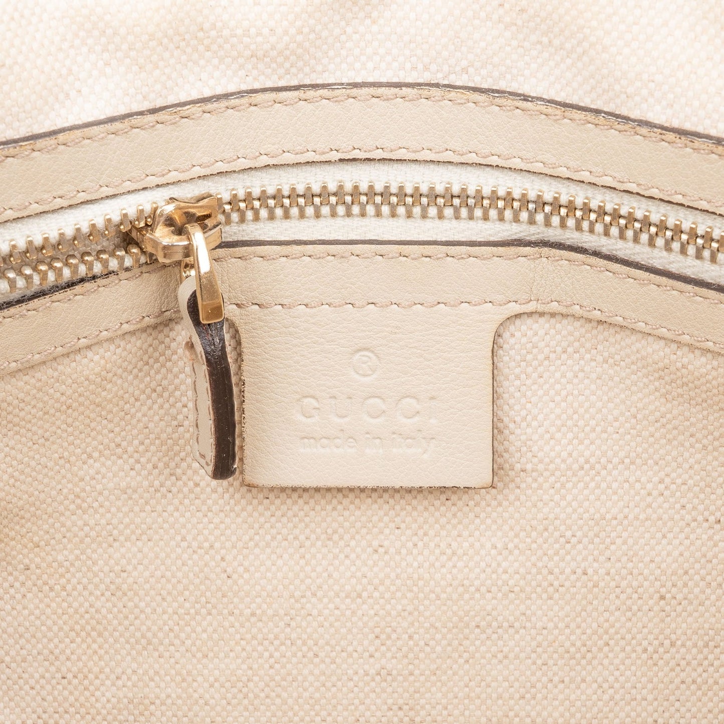 Gucci GG White Leather Guccissima Twin Heart Handbag