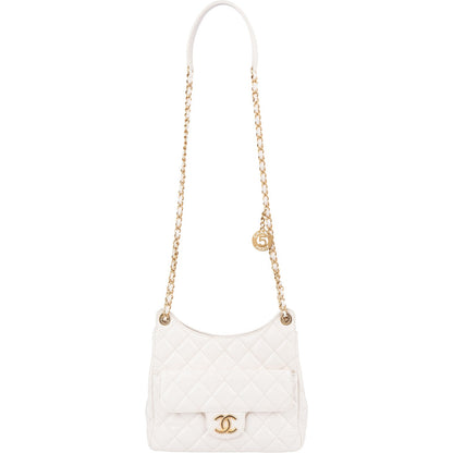 Chanel Quilted Leather Small Wavy CC Crossbody Bag