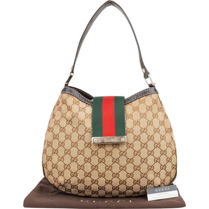 Gucci Monogram GG Web Stripe Shoulder Bag