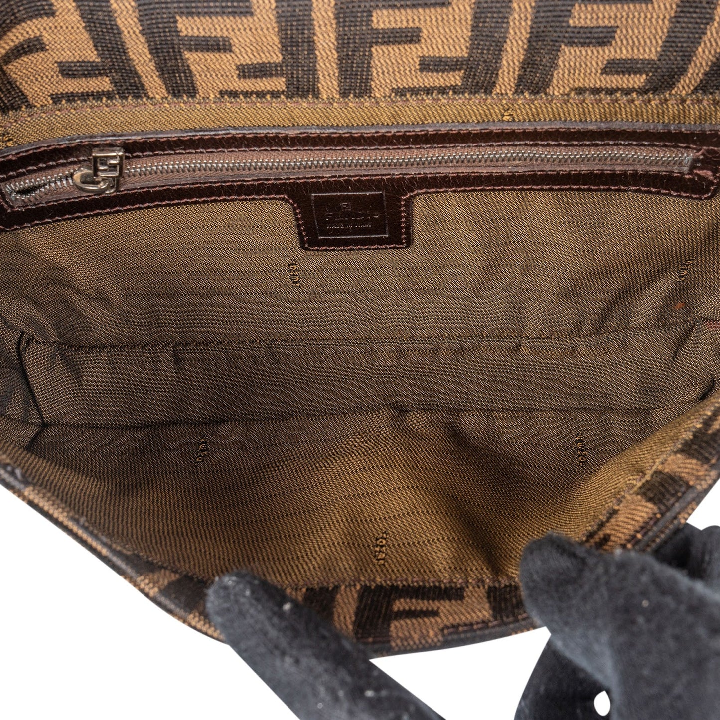 Fendi Monogram Zucca Baguette Shoulder Bag