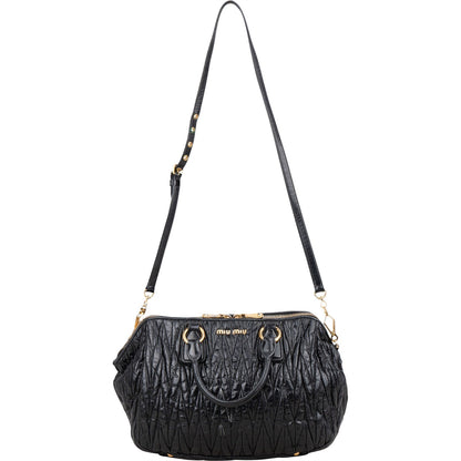 Miu Miu Matelassé Nappa Leather Bauletto Handbag