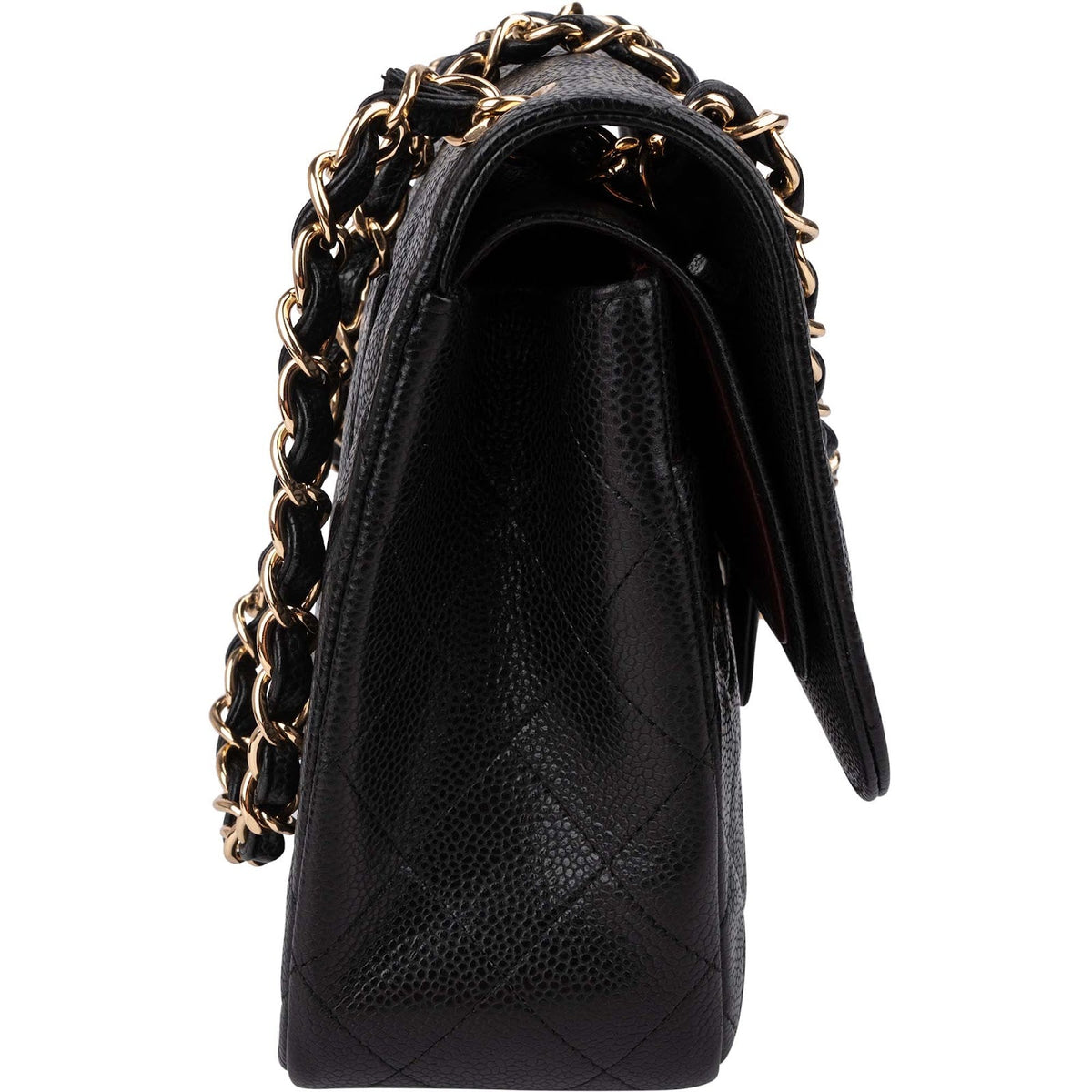 Chanel Quilted Caviar Leather Jumbo Double Flap Crossbody Bag