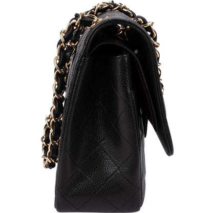 Chanel Quilted Caviar Leather Jumbo Double Flap Crossbody Bag
