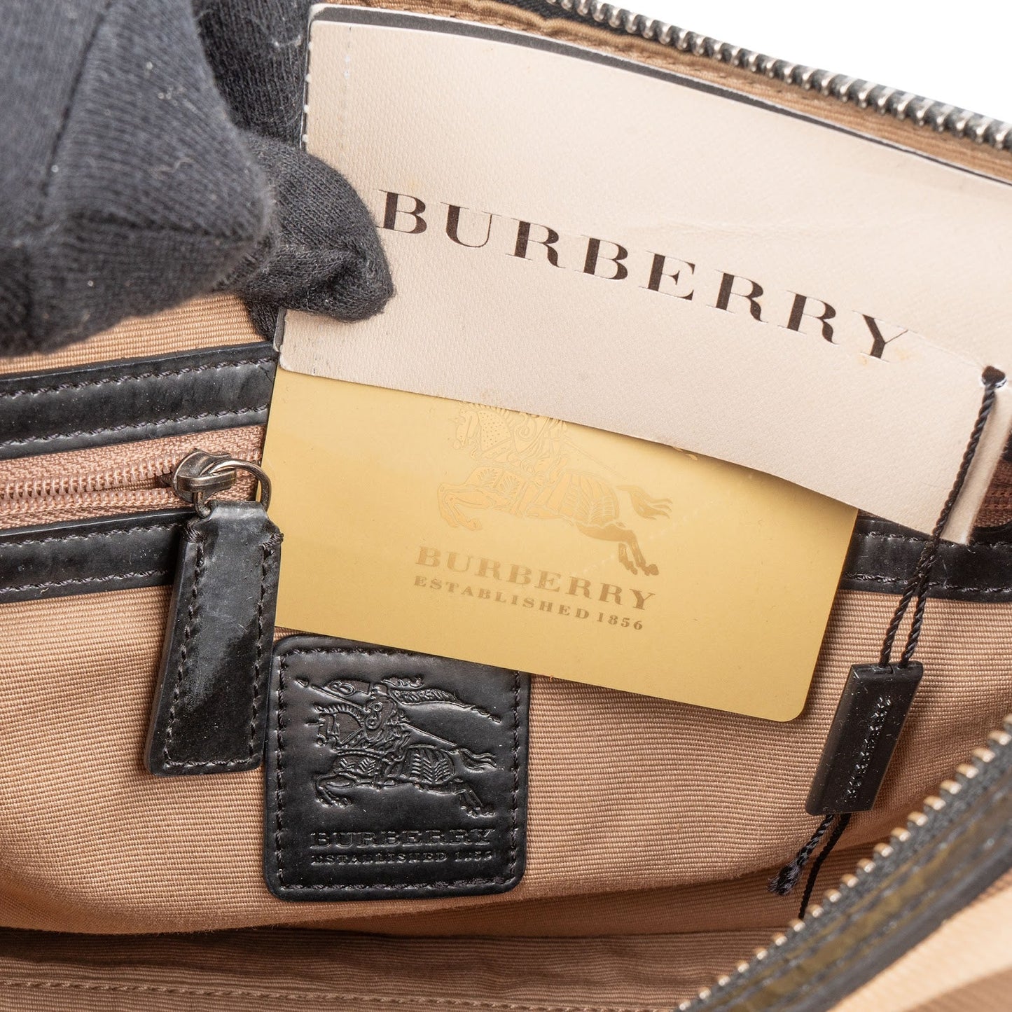 Burberry Nova-Check Monogram Boston Handbag