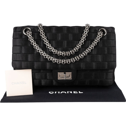 Chanel Rare Sample Satin Chocolate Bar 2.55 Reissue Double Flap Crossbody Bag