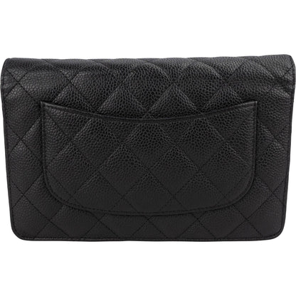 Chanel Quilted Caviar Leather Wallet on Chain Crossbody Bag