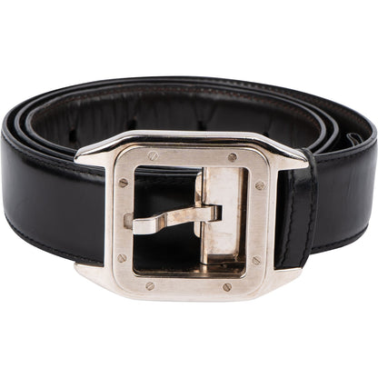 Cartier Silver Tone Reversible Leather Cartier Belt