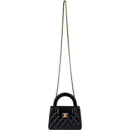 Chanel  Quilted Lambskin Kelly Top Handle Small Crossbody Handbag