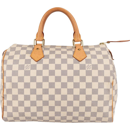 Louis Vuitton Monogram Damier Azur Speedy 30 Handbag