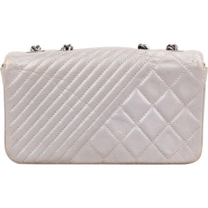 Chanel Aged Quilted Calfskin Coco Boy Single Flap Crossbody Bag