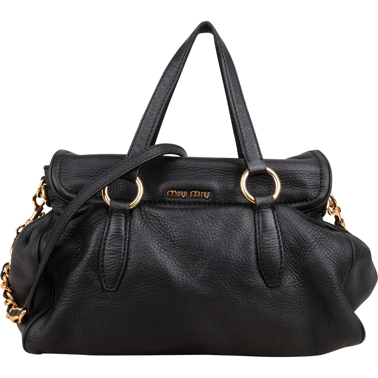 Miu Miu Vitello Daino Leather Bauletto Satchel Handbag