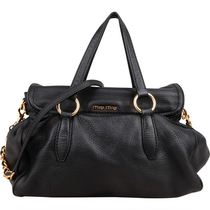 Miu Miu Vitello Daino Leather Bauletto Satchel Handbag