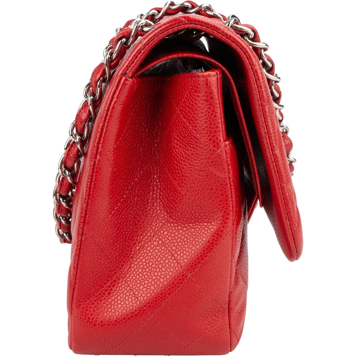 Chanel Quilted Caviar Leather Jumbo Double Flap Crossbody Bag
