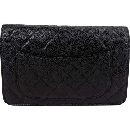 Chanel Quilted Caviar Leather CC Wallet On Chain Crossbody Bag