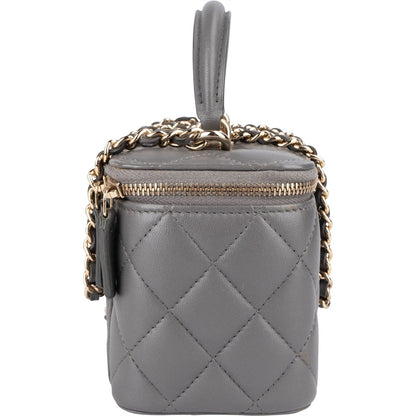 Chanel Quilted Lambskin Top Handle Vanity Case Crossbody Bag