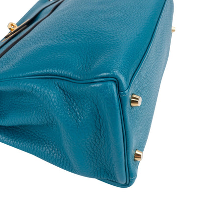 Hermès Bleu Izmir Clemence Leather Kelly 32 Handbag