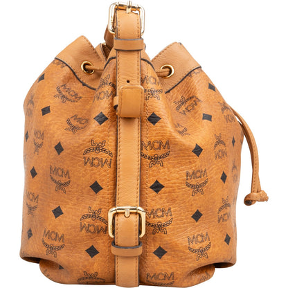 MCM Monogram Visetos Drawstring Bucket Crossbody Bag