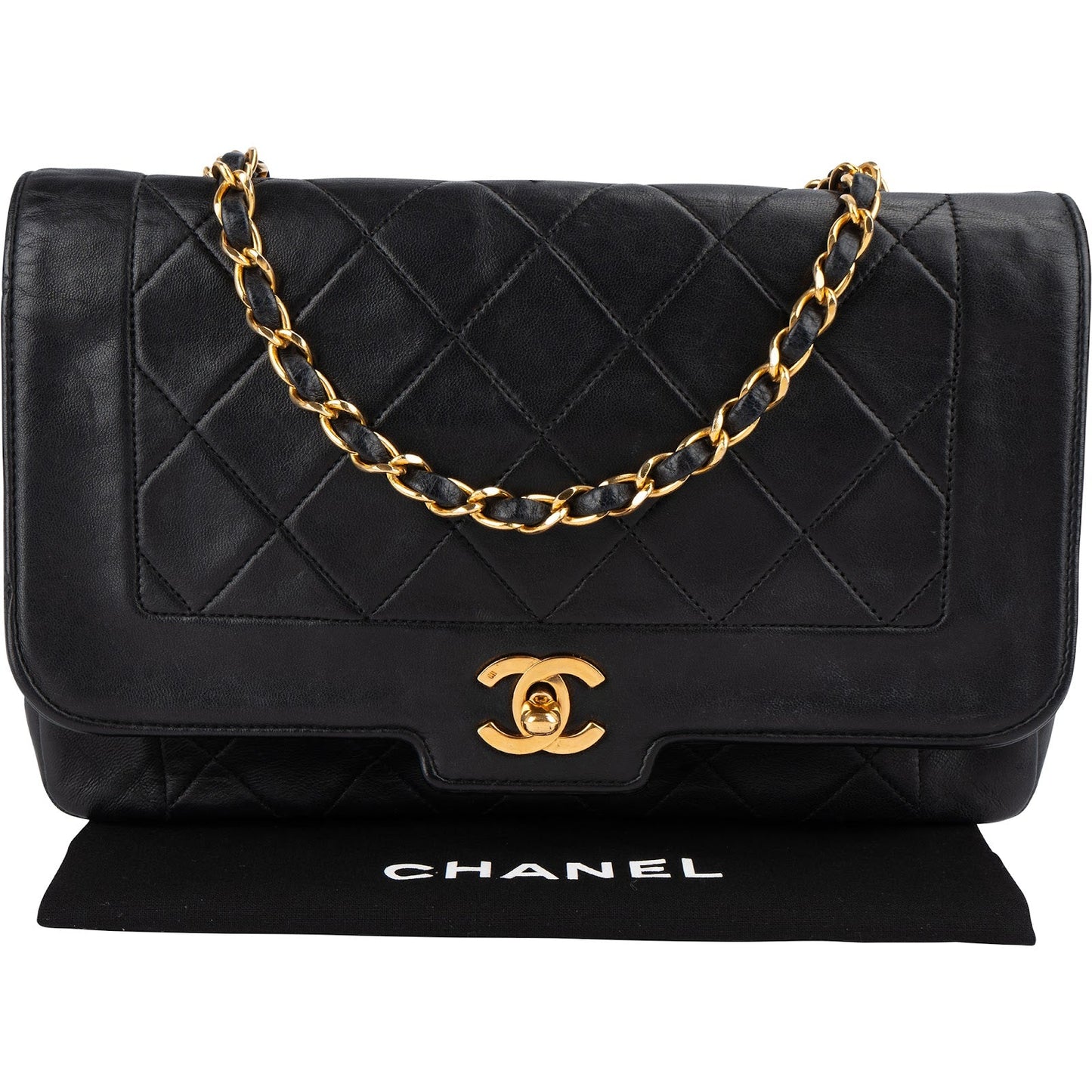 Chanel Quilted Lambskin 24K Gold Single Flap Crossbody Bag