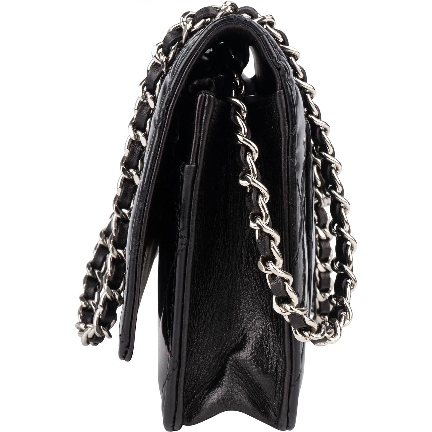 Chanel Quilted Patent Leather Wallet On Chain Crossbody Bag