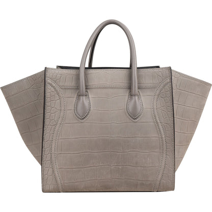 Celine Croc Embossed Leather Phantom Handbag