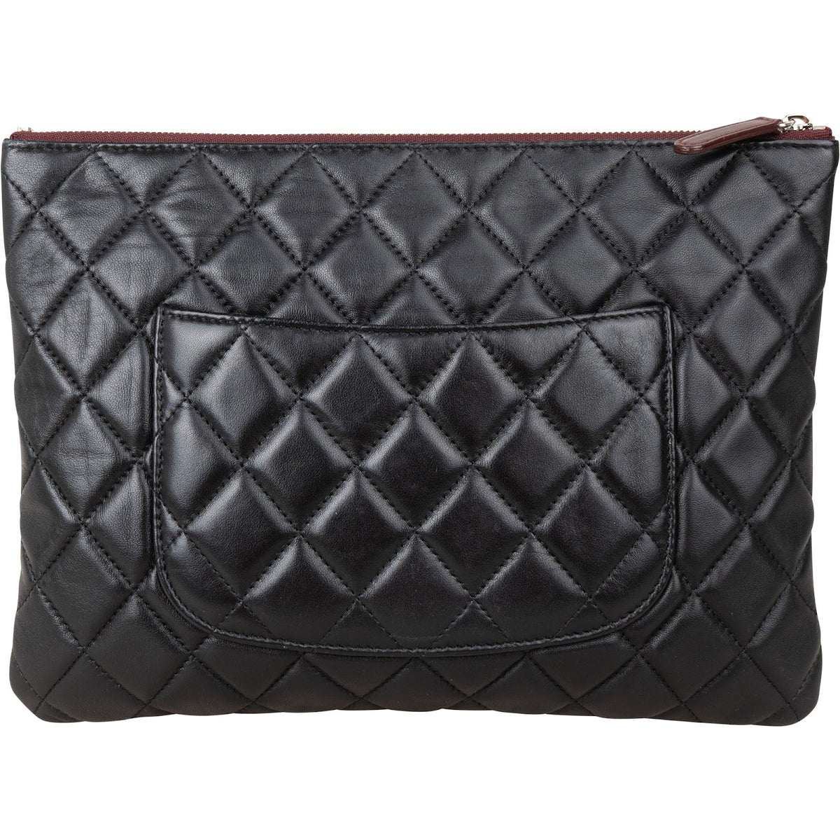 Chanel Black Quilted Lambskin CC Clutch