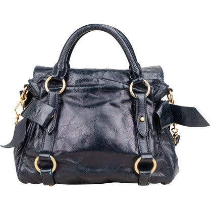 Miu Miu Vitello Lux Bow Handbag