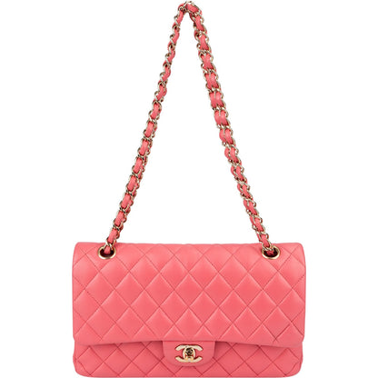 Chanel Quilted Lambskin Gold Medium Double Flap Shoulder Bag