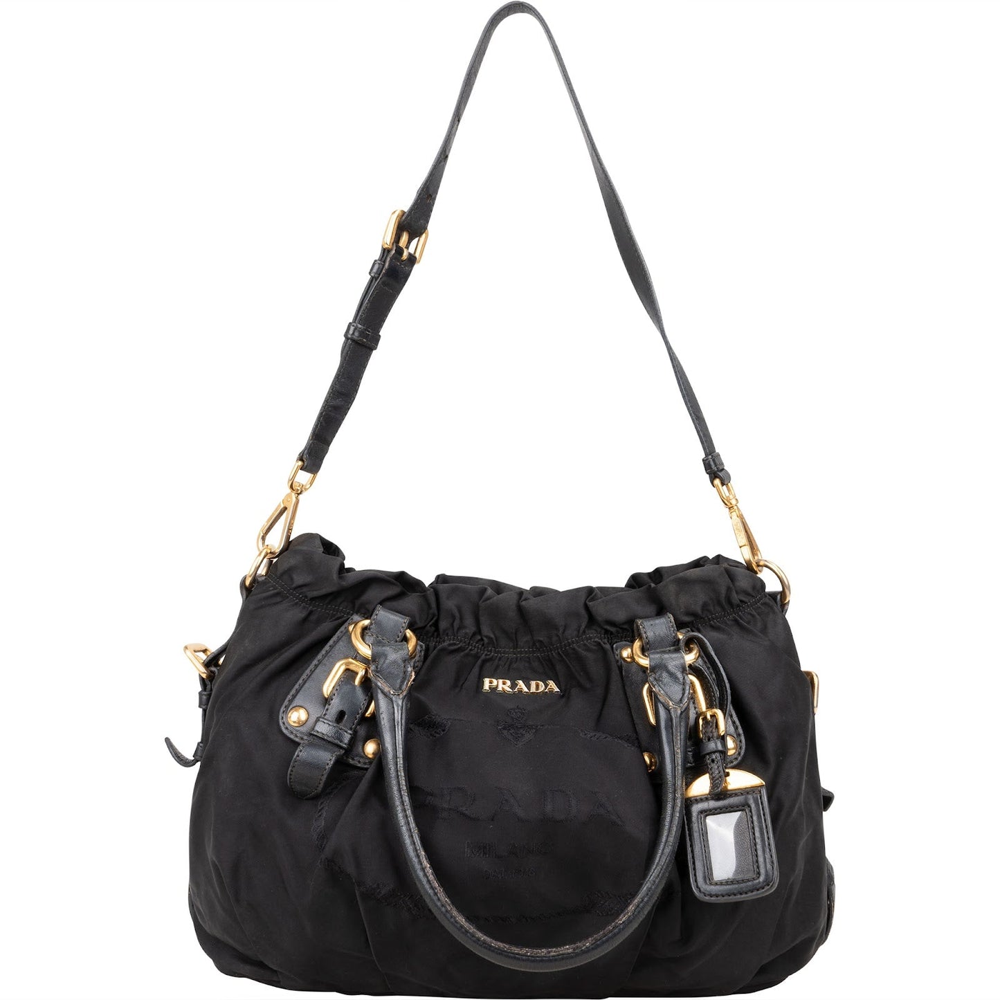 Prada Black Nylon Logo Handbag