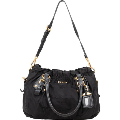 Prada Black Nylon Logo Handbag