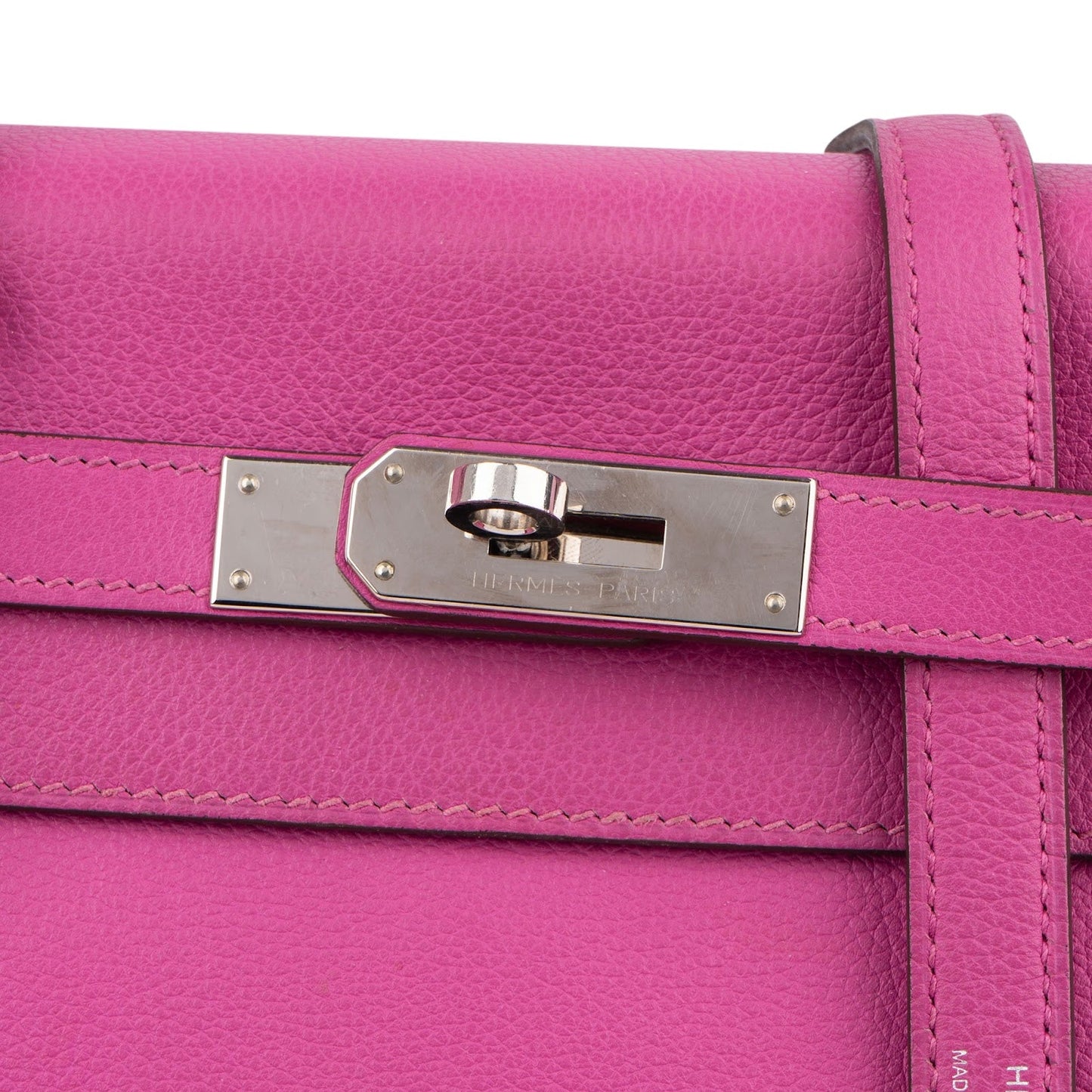 Hermès Pink Chevre Leather Palladium Kelly 28 Handbag