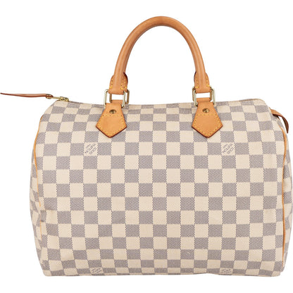 Louis Vuitton Monogram Damier Azur Speedy 30 Handbag