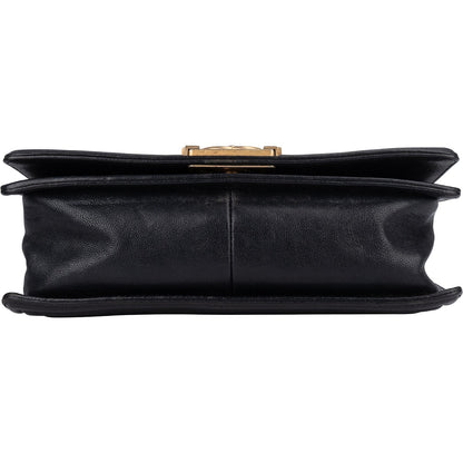 Chanel Quilted Caviar Leather Medium Boy Single Flap Crossbody Bag