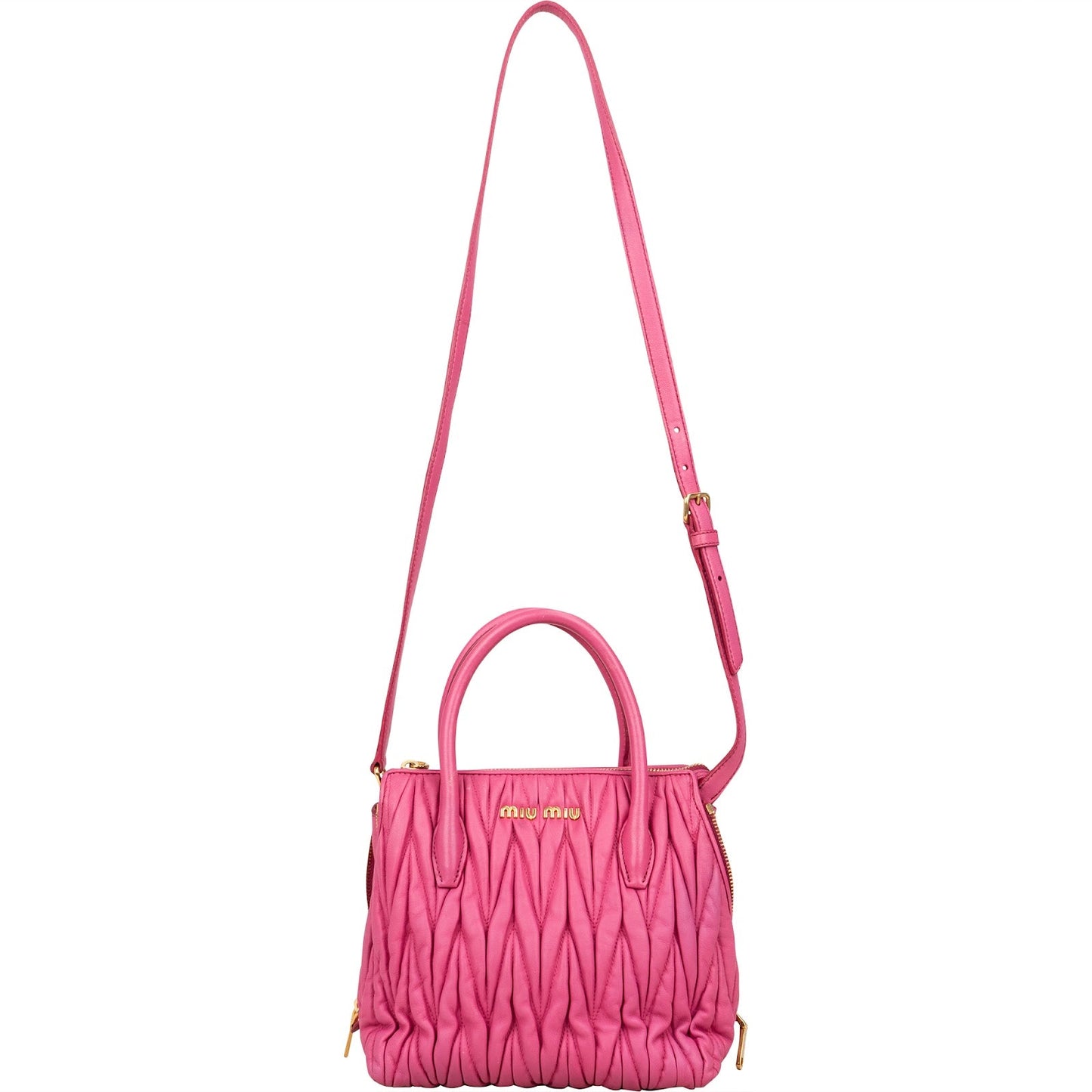 Miu Miu Pink Matelassé Nappa Leather Handbag