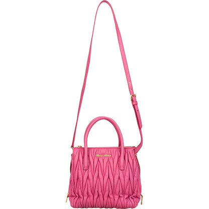 Miu Miu Pink Matelassé Nappa Leather Handbag
