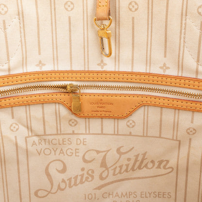Louis Vuitton Monogram Damier Azur Canvas Neverfull MM Shoulder Bag