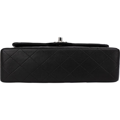 Chanel Quilted Lambskin Palladium Small Double Flap Shoulder Bag