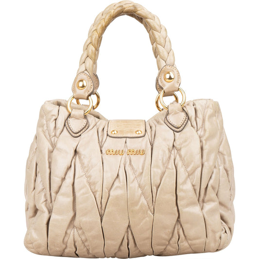Miu Miu Matelassé Nappa Leather City Handbag