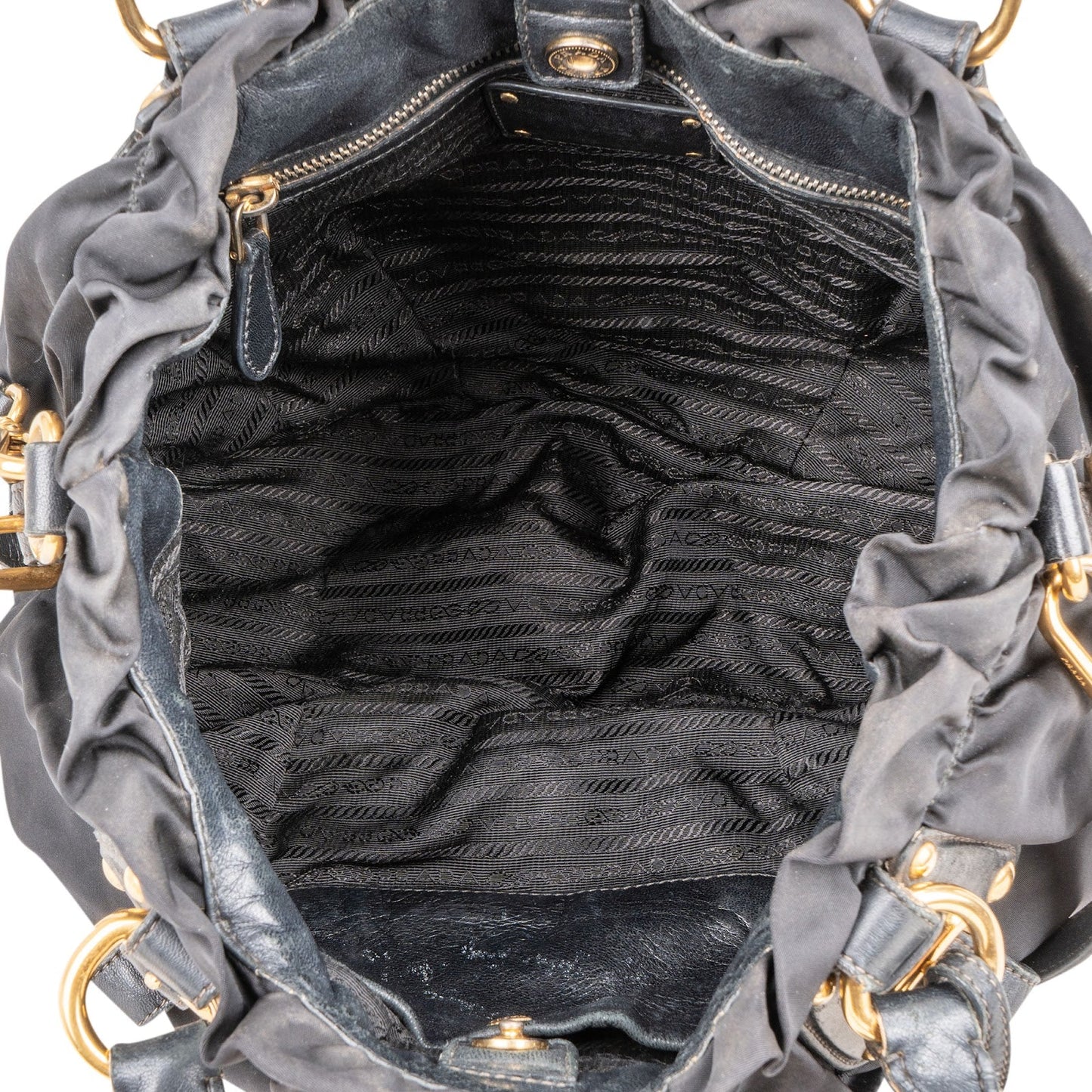 Prada Black Nylon Logo Handbag