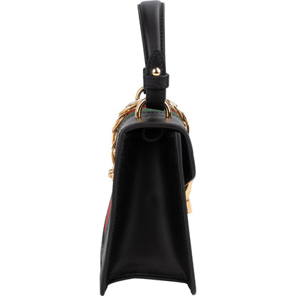 Gucci Black Leather Sylvie Sherry Line Handbag