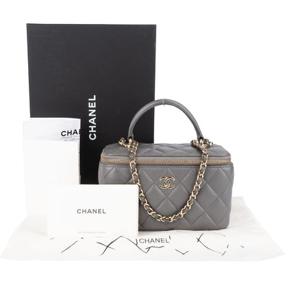 Chanel Quilted Lambskin Top Handle Vanity Case Crossbody Bag