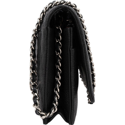 Chanel Quilted Caviar Leather Wallet on Chain Crossbody Bag