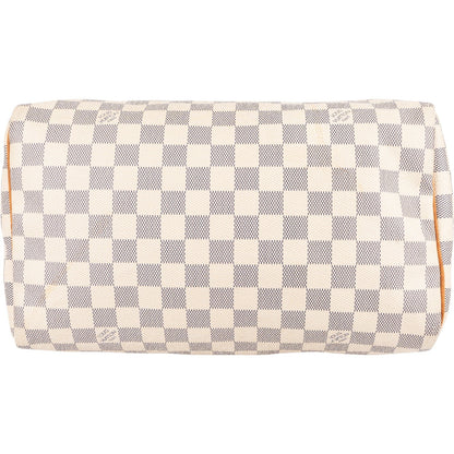 Louis Vuitton Monogram Damier Azur Speedy 30 Handbag