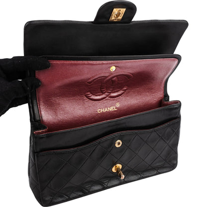 Chanel Quilted Lambskin 24K Gold Medium Double Flap Shoulder Bag