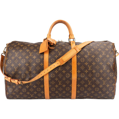 Louis Vuitton Monogram Canvas Keepall 60 Bandoulière Travel Bag