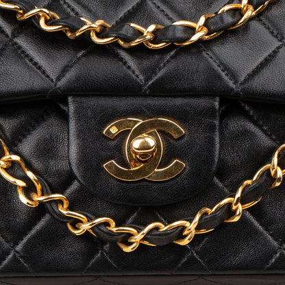 Chanel Quilted Lambskin Medium 24K Gold Double Flap Shoulder Bag