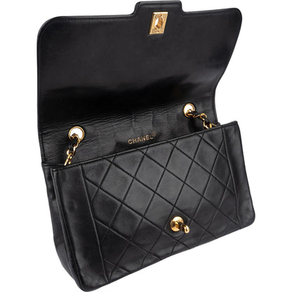 Chanel Quilted Lambskin 24K Gold Single Flap Crossbody Bag